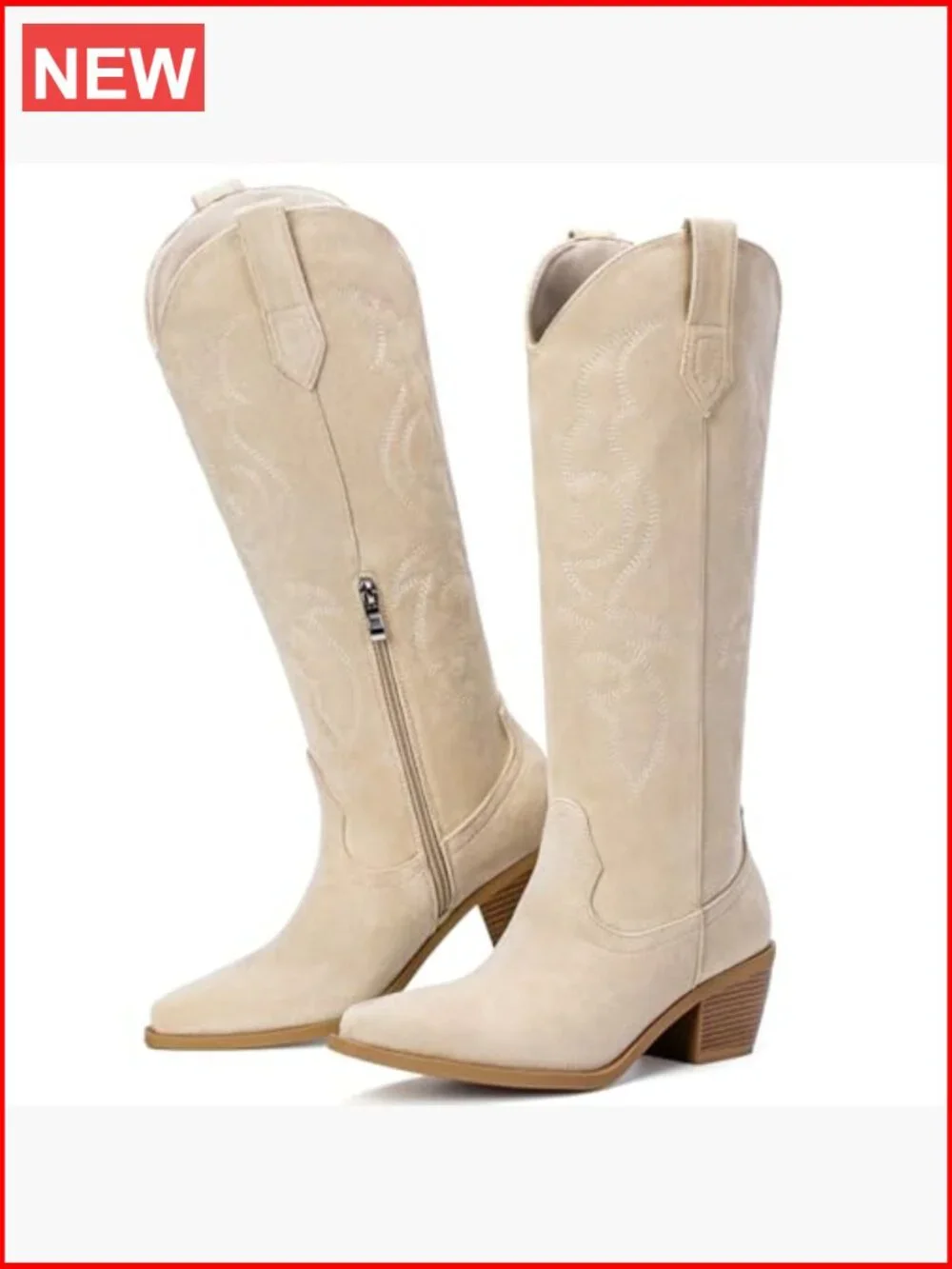 Wide Calf Rhinestone Cowgirl Boots - Knee High Western Boots with Classic